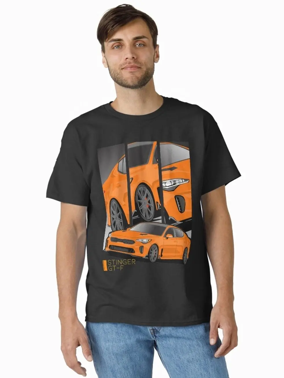 JDM Graphic for Auto Enthusiasts KIA Stinger GT-F 2017 Classic T-Shirt , Street Racing & Car