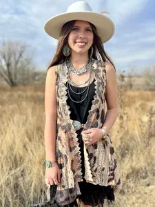 Spotted Lace And Grace Duster Vest