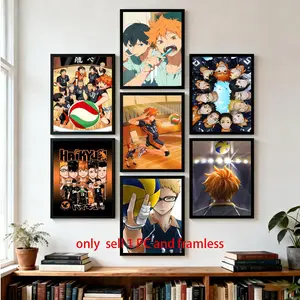Popular Sports Anime H-Haikyuu Poster HD High-Definition Waterproof Moisture-Proof Scratch-Resistant Durable Self-Adhesive Poster for Home & Commercial Wall Decor & Ideal Gift