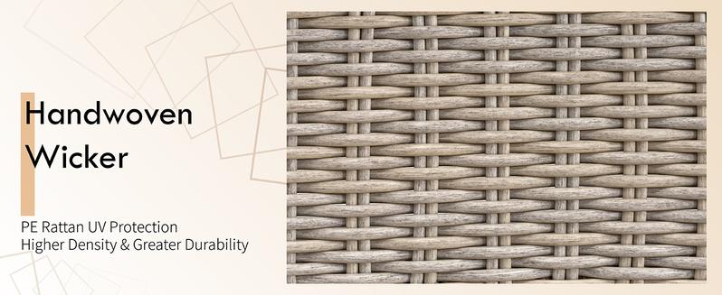 【Ships in 2 Boxes】AMERLIFE Outdoor Patio Furniture Set, Rattan Wicker Sofa Couches Set, Outdoor Sectional Furniture Set with Washable Cushions for Lawn Backyard Garden