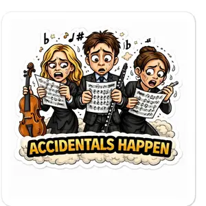 Accidentals Happen Die-cut stickers