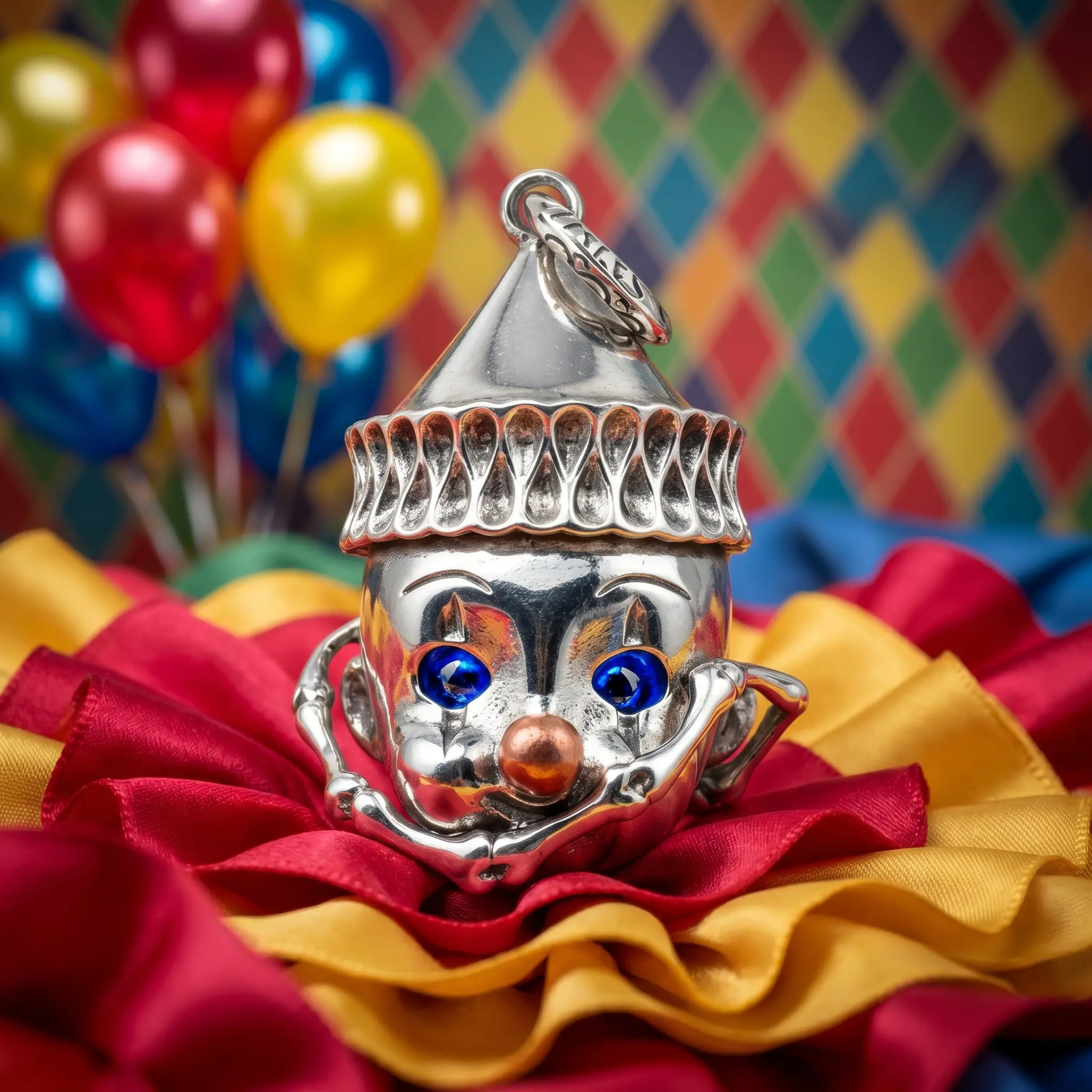 Retro Whimsical Clown Titanium Steel Pendant Necklace - Unique Luxury Costume Jewelry, Funky Accessory, Ideal Christmas Gift