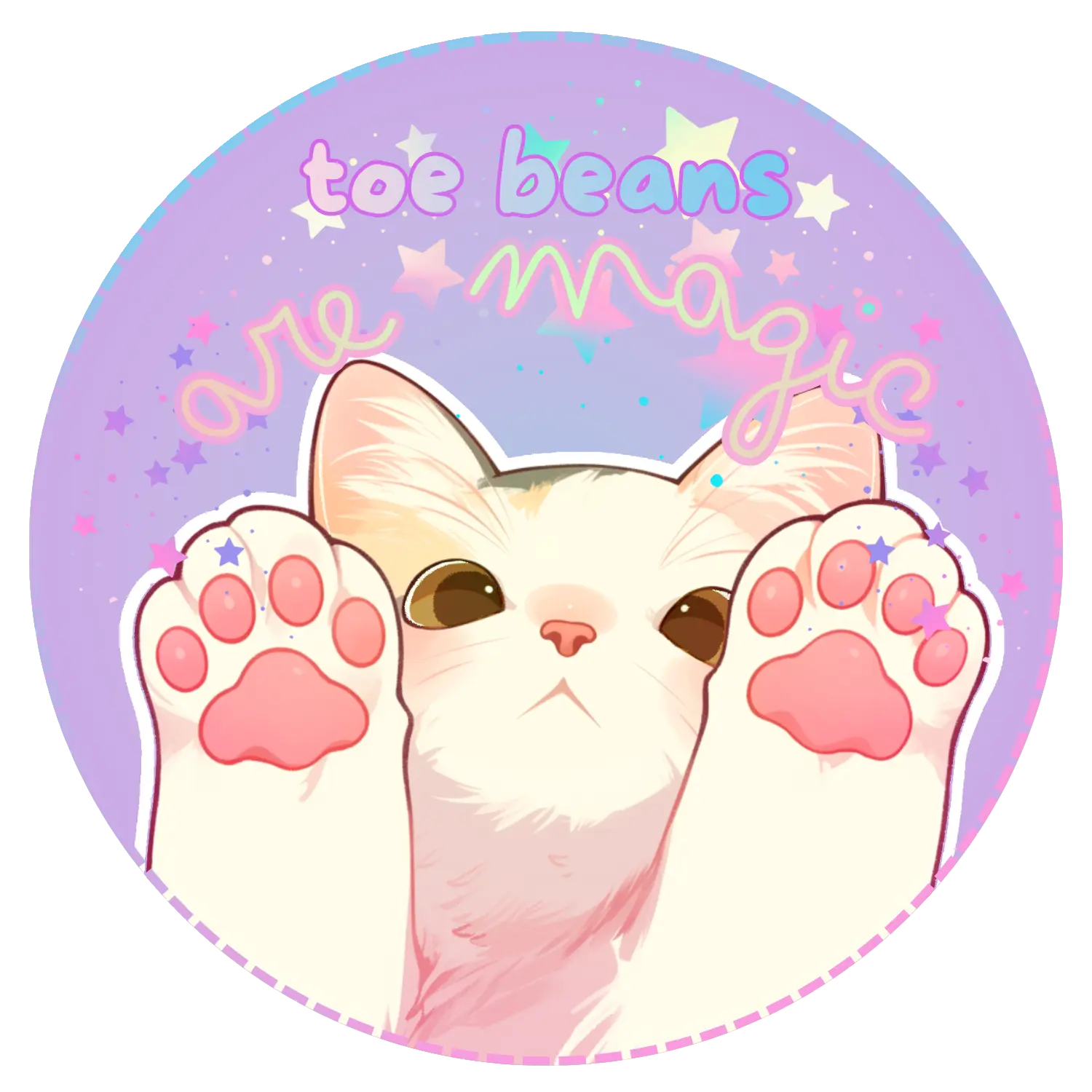 Toe Beans are Magic Kitty Vinyl Sticker