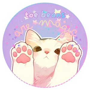 Toe Beans are Magic Kitty Vinyl Sticker