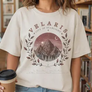 Velaris City Of Starlight Bookish Graphic Tee Women Fantasy Reader Shirt Plus Size
