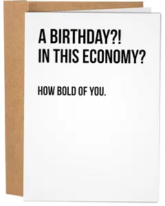 Sleazy Greetings Birthday Card - For Him & Her - Humor For Men & Women - In This Economy Theme