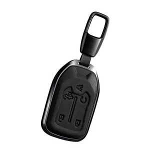 For Key Fob Cover Leather Car Compatible for 2017-2021 Silverado Suburban Tahoe Acadia Terrain Yukon Key Sierra 1500 2500HD 3500HD Car Accessories Car Key Protector Key Fob Shell