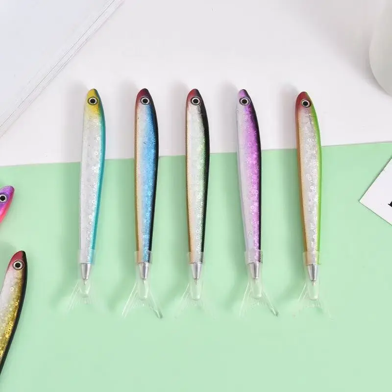 Creative Ocean Fish Pens Set, Unique Artistic Stationery Writing Tools, Ideal Gift for Students & Office Use, Durable Design, Pen Glitter