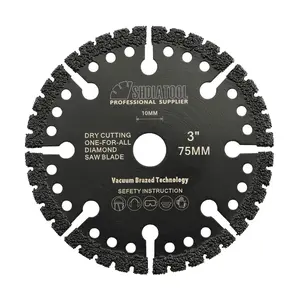 SHDIATOOL 3 Inch Diamond Metal Saw Blade All Purpose Cut Off Wheel for Rebar Sheet Metal Angle Iron Stainless Steel Marble Granite