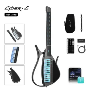 【Enya CYBER-G Stringless Smart Guitar】 Portable Foldable Travel Guitar with App-Controlled Chords, Hundreds of Instrument Sounds, Built-In Speaker & Drum Machine, Quick-Learn for Adults/Guitar Beginners electric guitar guitar for beginners