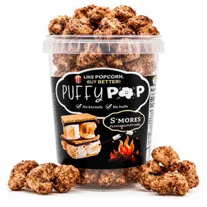S'Mores Puffy Pop Popcorn Puffs - No Kernels, No Hulls - Easy to Eat Snack