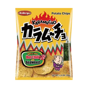KOIKEYA Karamucho Potato Chips - Spicy Seaweed Flavor, Thin Sliced, 54g Snack Pack