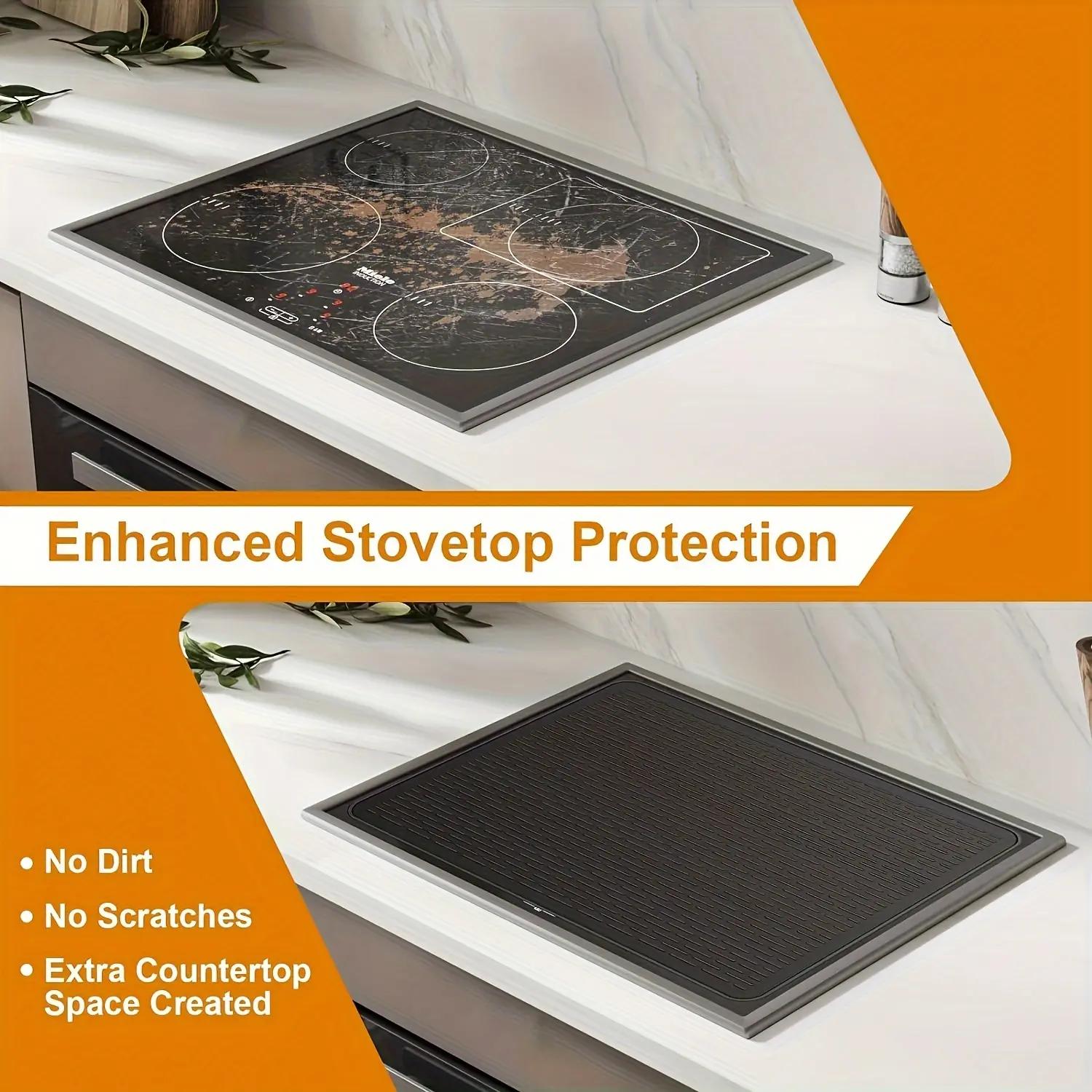 Stove Top Covers for Electric Stove, Silicone Stove Cover Mat - 28"x 20" Ceramic Stove Guard Stove top Protector, Heat Resistant Cook top Cover-Summervibes