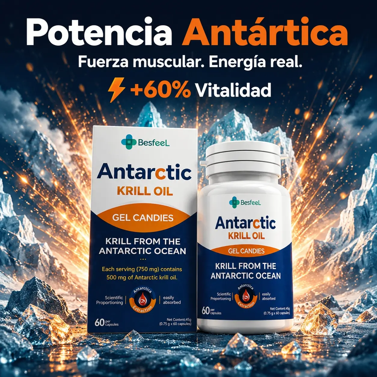 Aceite de Pescado de Aguas Profundas con Proteína: Recupera tu Vitalidad Masculina—Mantén la Energía Todo el Día.