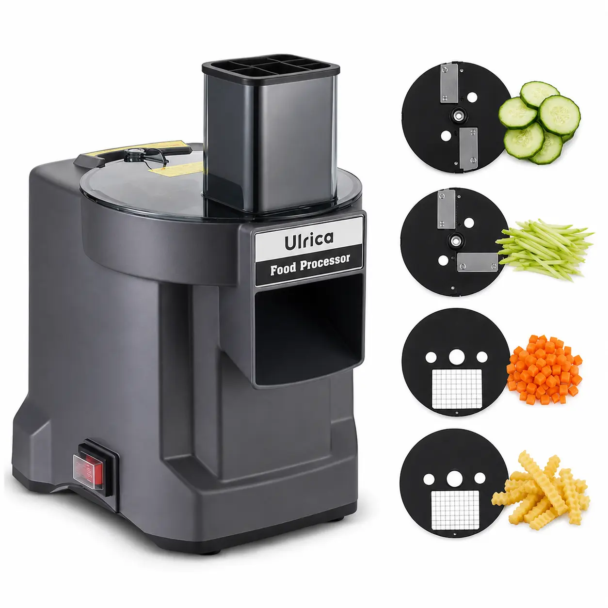 ULRICA Electric Vegetable Cutter & Dicer – 4-in-1 Dual Feed System for Quick Salad Prep, French Fries & Vegetable Slicing