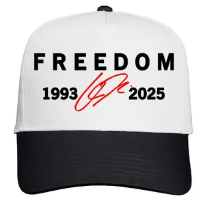 Freedom Red Signature 1993-2025 Charlie Kirk Tribute Faith Christian Truth Rest In Peace Five-Panel Snapback Hat Baseball Cap