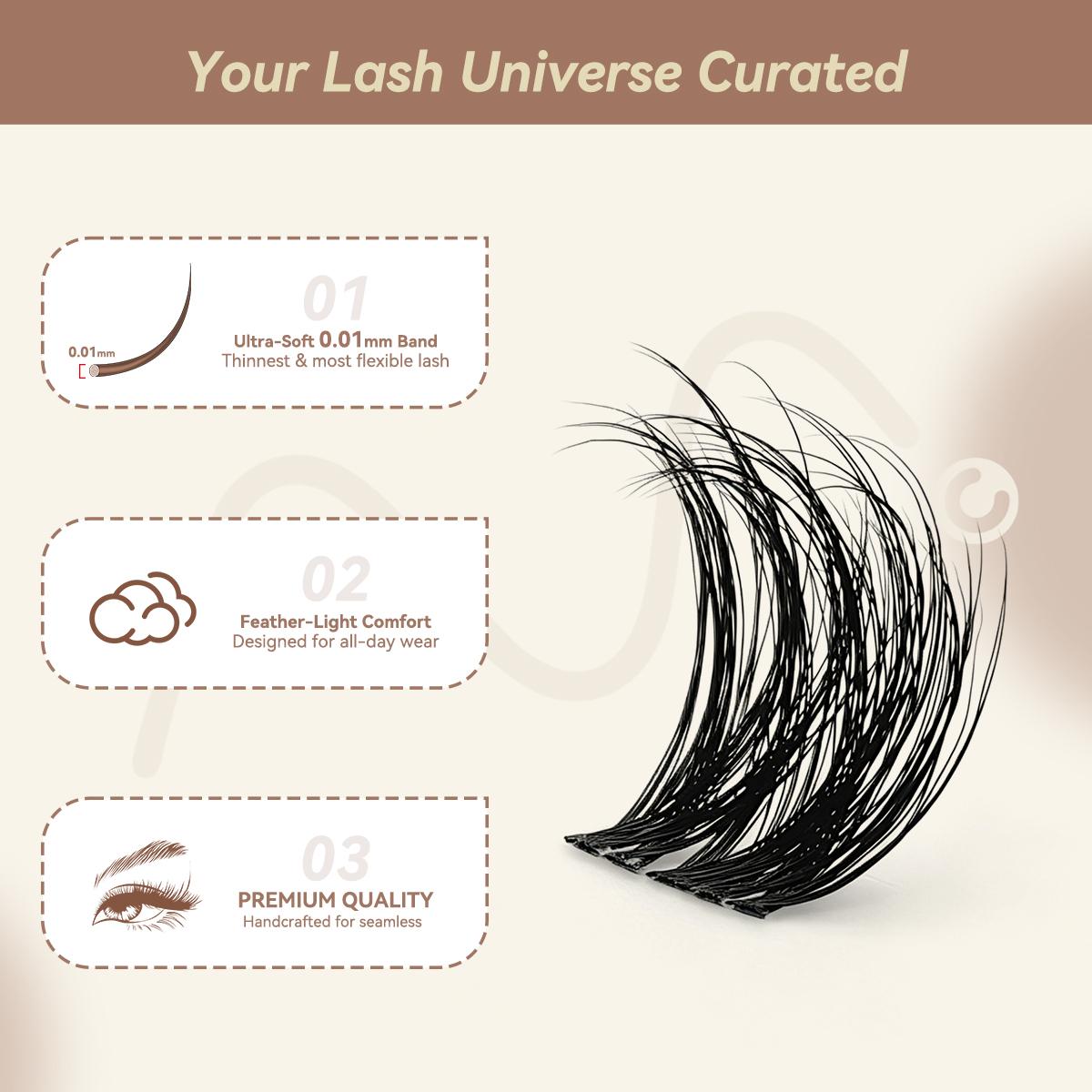 LUME | Maxcomfi DD Curl Cluster 2.0 Multi-Pack | Fluffy Layered Lash Clusters | Vampire Lashes Medium  Lashes Clusters Waterproof Cryproof  Longlasting Party Mother Gifts SummerVibes,sunscreen,back to school