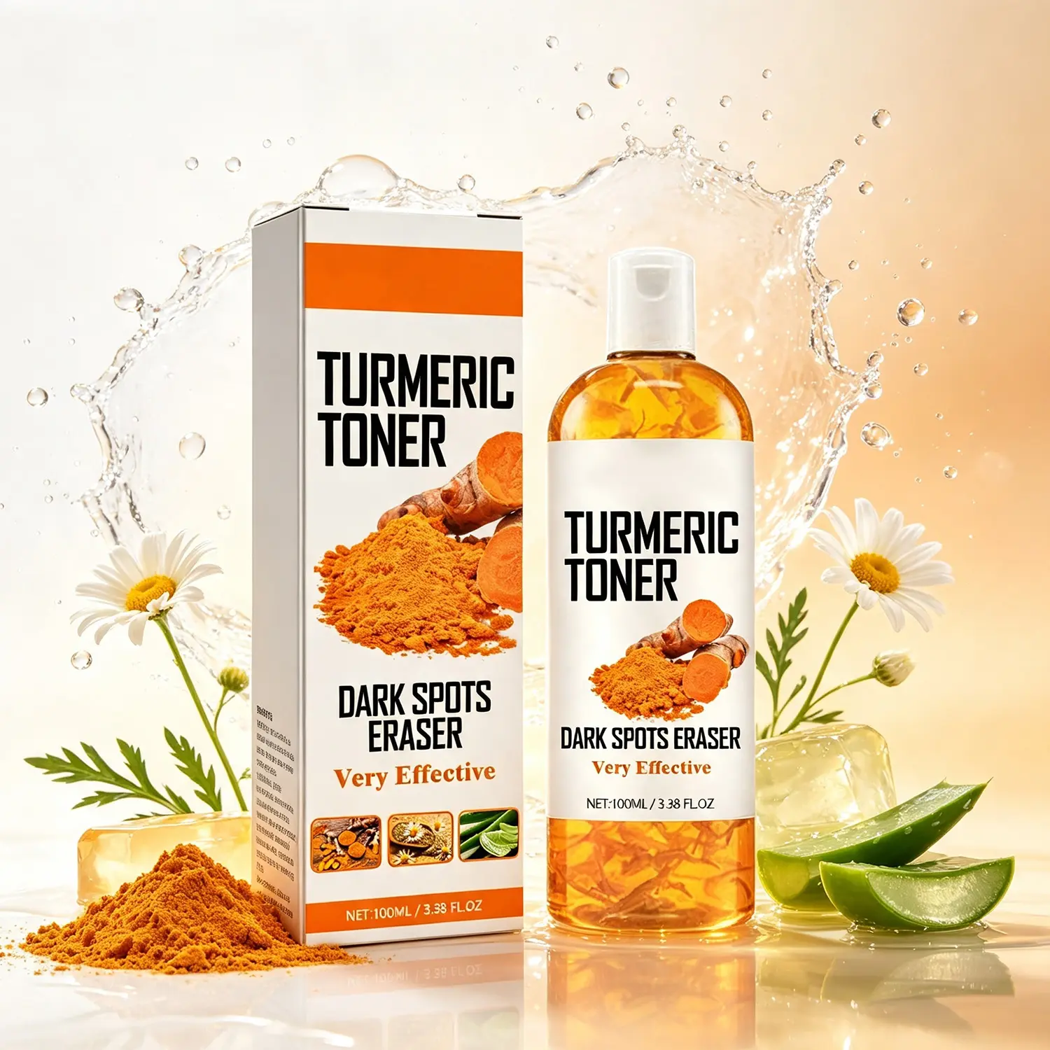 Hydrating Turmeric Face Toner Moisturizing Facial Toner Lightweight Daily Skin Care Refreshing Formula for Soft Smooth Healthy Looking Skin 100ml