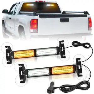 Nilight 40-LED Amber White Strobe Traffic Advisor Light Bar, with Suction Cups, Interior Front/Rear Windshield Safety Hazard Flashing Work Lights, Truck Accessories for Construction Vehicles