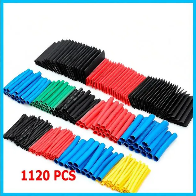 1120 Pcs Heat Shrink Tubing Sleeve 2:1 Shrinkable Tube Wire Cable Assortment Kit