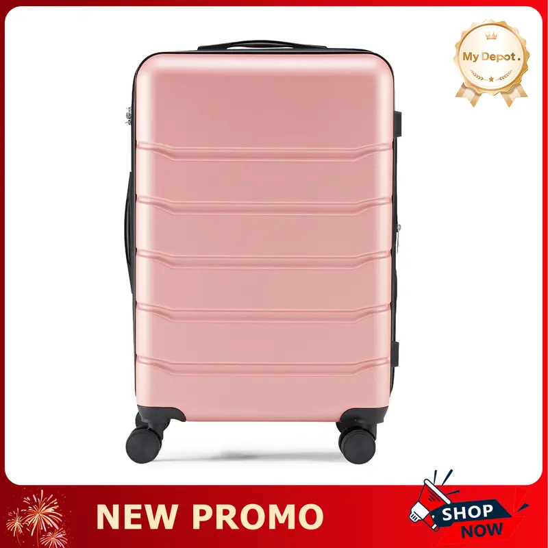 MyDepot ABS Plastic Hardshell Luggage - 4-Wheel 360° Rotation Baggage Solution, Lightweight Expandable Carry On & Check In Rolling Suitcase with TSA Lock, Expansible Zip, High-Capacity for International Travel