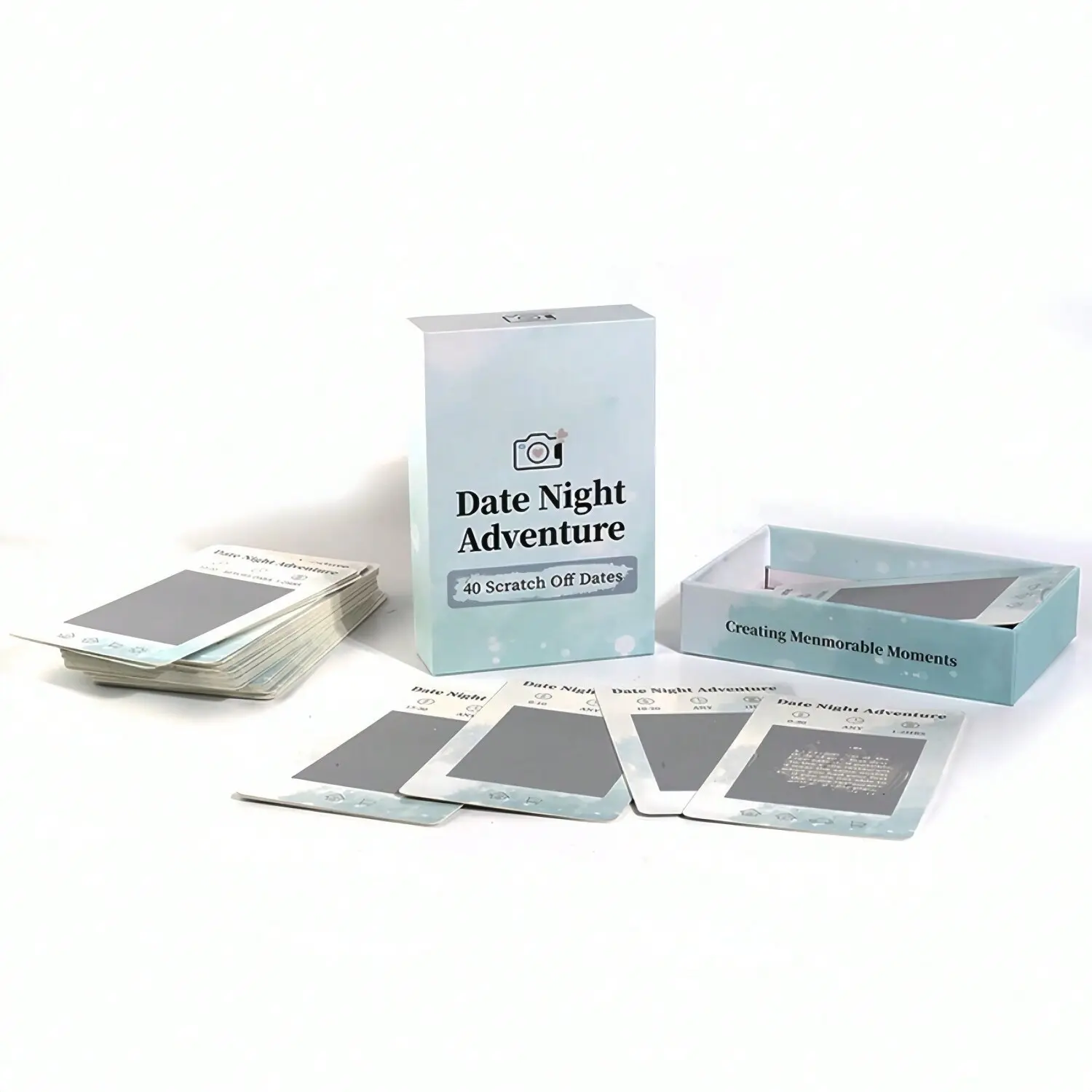 Date Night Adventure Scratch Cards, 40 Pieces, Unique Gift for Partners, Anniversary, Birthday, Family Game Night, Party Board Game, Board Games, All English