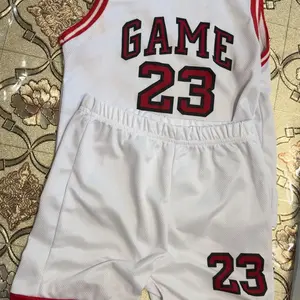 Two-Piece Set Boy's Basketball Jersey Set, Contrast Binding Sleeveless Basketball Vest & Shorts, Summer Clothes for Kids Outdoor Sports