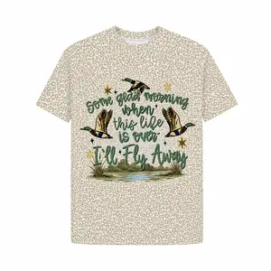 Duck Hunting All Over Print T-Shirt, Till I Fly Away Hunting Shirt, Duck Hunter Graphic Tee, 100% Polyester Camo Outdoor Apparel