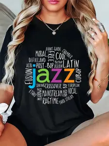 100% Cotton Jazz genre, colourful style T-Shirt