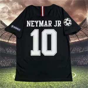 18-19 Away Black No. 10 Neymar Short Sleeve Breathable Soccer Jersey