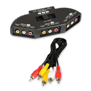 3-Way RCA Composite Switch Selector Box Splitter