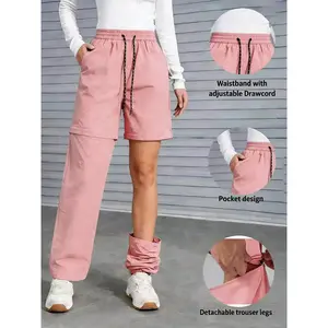 Women's Outdoor Convertible Hiking Bottoms - Waterproof, Quick-Dry, Lightweight Nylon Cargo Pants with Zip-Off Legs, Adjustable Features for Camping, Travel