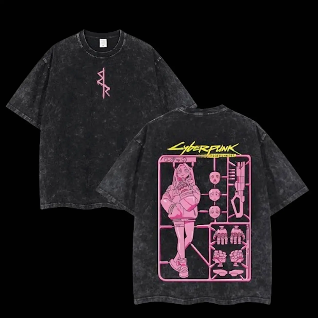 Retro Limited Vintage Edgerunners Toy Rebecca Unisex Acid Washed Lightweight TSHIRT, Edge Runner Shirt, Cyberpunk Edgerunners, Lucy Shirt, Neoncore 16P