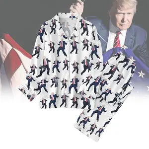 Trump Pajama Set 45 47 President Sleepwear Dancing Trump Holiday Family Pajamas