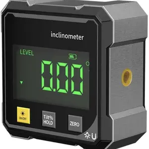 Digital Angle Finder with Dual Laser & 4-Side Magnetic Base - Rechargeable Inclinometer Level Box with Backlight, 360° Cube Protractor for Table Saw Miter, Woodworking Construction Machinery Measuring Tool