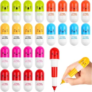Novelty Nurse   Pens - Retractable Vitamin Capsule Pens for  Week, Office & Valentine Day Gifts, Bulk Novelty Supplies & Stocking Stuffers for Adults (40)