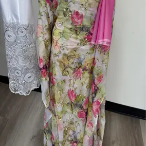 Somali Dirac Soft Pink Floral Dress with Sequin Accents and Lace Detailing for Special Occasions