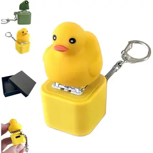 Duck Quacking Fidget Toy, Fun Stress Relief Toy with Led Lights, Cute Duck Quacking Keychain, Adults Keyboard Clicker, Ideal for ADHD and Autism (Duck Quacking)