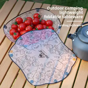 Outdoor ultra-light folding tableware portable bowl plate coffee filter funnel water cup multi-purpose combination tableware set