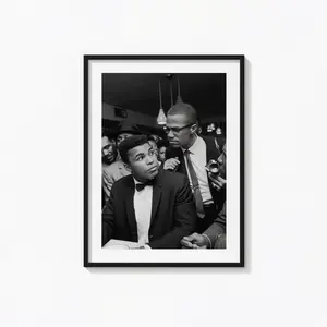 Muhammad Ali Print, Malcolm X Black and White Wall Art, Vintage Print, No Frame
