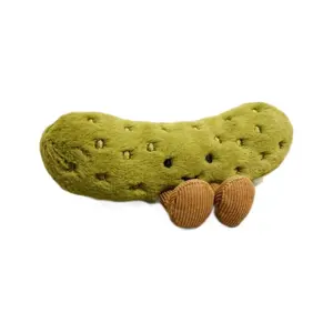 Funny Pickle Plush Toy Soft Cotton Material Vegetable Companion Doll with Cute Face & Small Feet Ideal for Children & Adults Perfect Gift Stuffed Animal