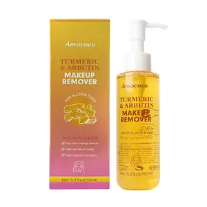 Turmeric & Arbutin Makeup Remover Water 150ml Refreshing Portable Deep Cleansing Strong Makeup Removal for Face Eyes & Lips