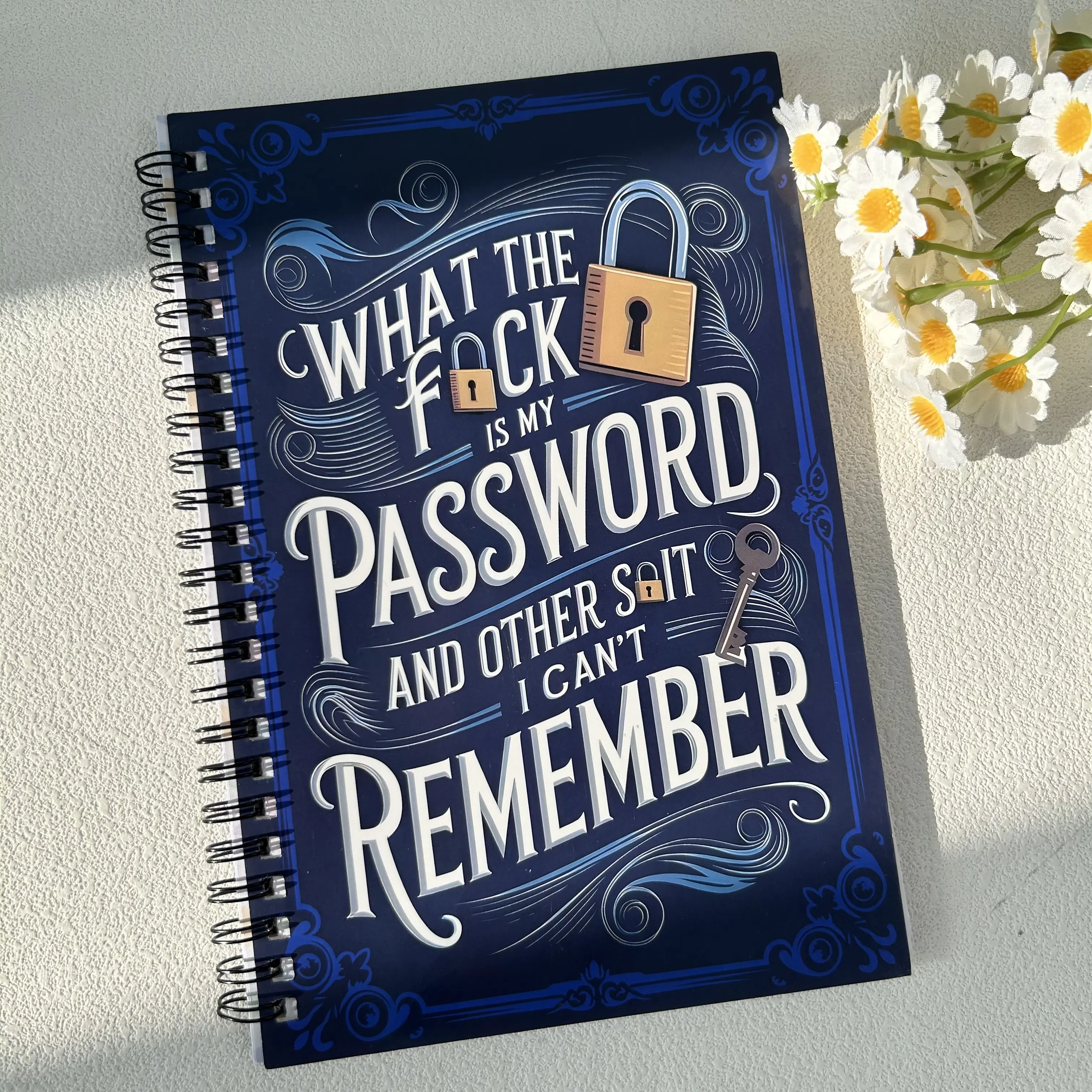 Password Log Book - Fun Complaint Style "What’s my password?" Design, Spiral-Bound Notebook for Online Account Management, Office Stationery & Study Supplies