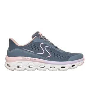 Skechers Womens Glide Step Slip-Ins Step Sole Trail Running Sneakers Shoes - Blue