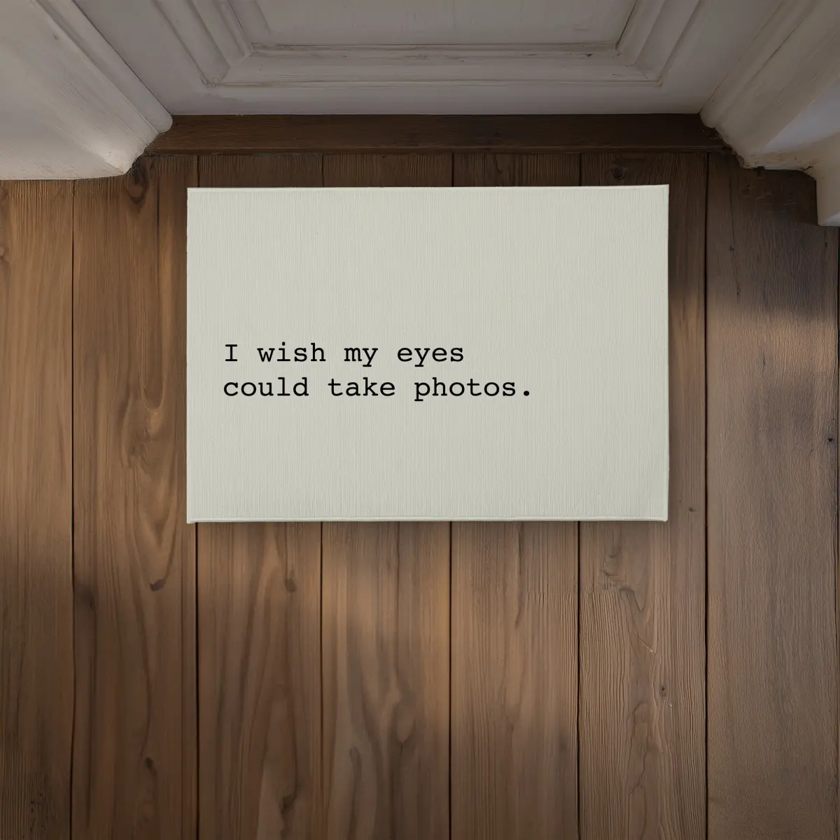 360 Stand CODM1724831DUP 17x24 in. Polyester Non-Slip Contemporary Durable Area Rug, Beige Shapes with Artistic Quote "I Wish My Eyes Could Take Photos" for Home Decor, Door Use, Contemporary Rugs, Durable Area Rugs