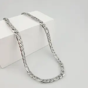 FWJ - STAINLESS STEEL JEWELRY-6MM CARVED FIGARO CHAIN FWJ - STAINLESS STEEL JEWELRY-6MM CARVED FIGARO CHAIN