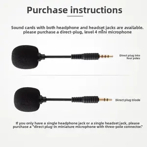 M03 3.5mm Mini Condenser Microphone, Plug-And-Play, No Driver Needed, Ideal for Phone Sound Card, Live Streaming, Karaoke Recording