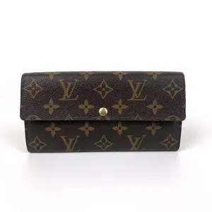 Pre-owned Leather Wallet LV Brown Monogram Long Doudou Flap Wallet，SH94 2011