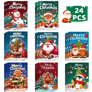 24-Pack Mini Christmas Coloringbooks, Bulk Paper-Page Kids’ Holiday Party Favors, School Classroom DIY Painting Activity Supplies