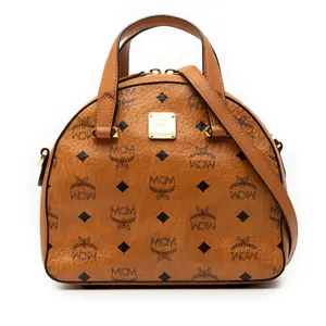 Pre-owned MCM Calfskin Shoulder Bags Visetos Monogram Leather 2way Bag